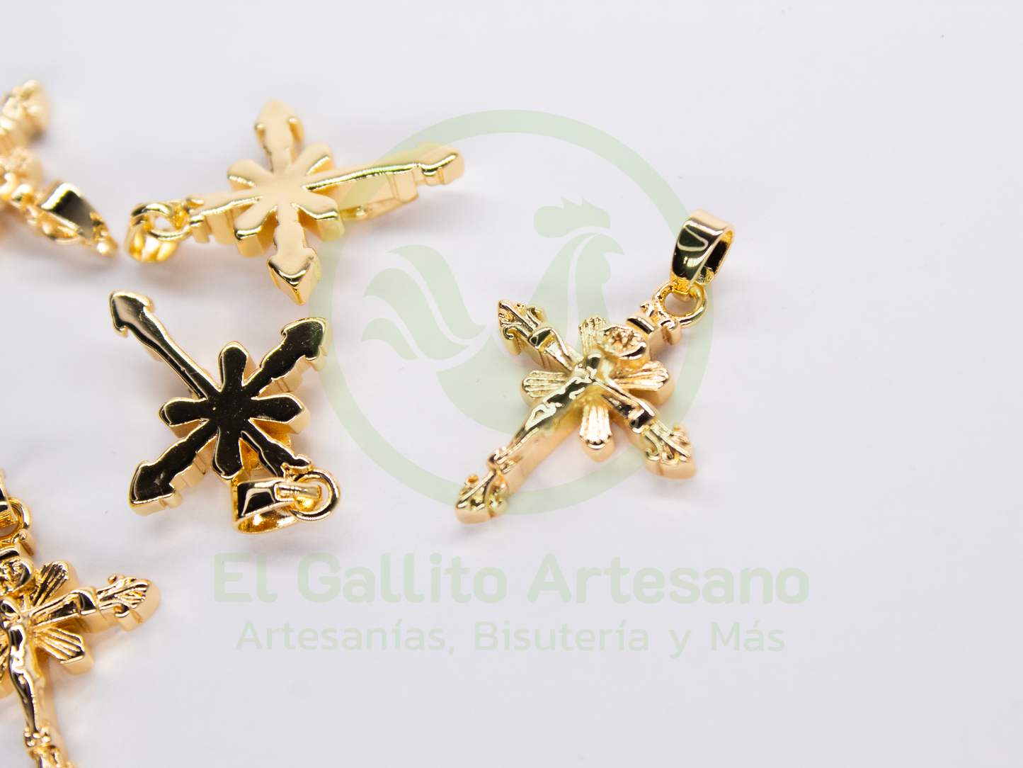 #488 Chapa de Oro - Dije Cruz Cristo | Incluye Pasacadena (NUEVO) (PIEZA)