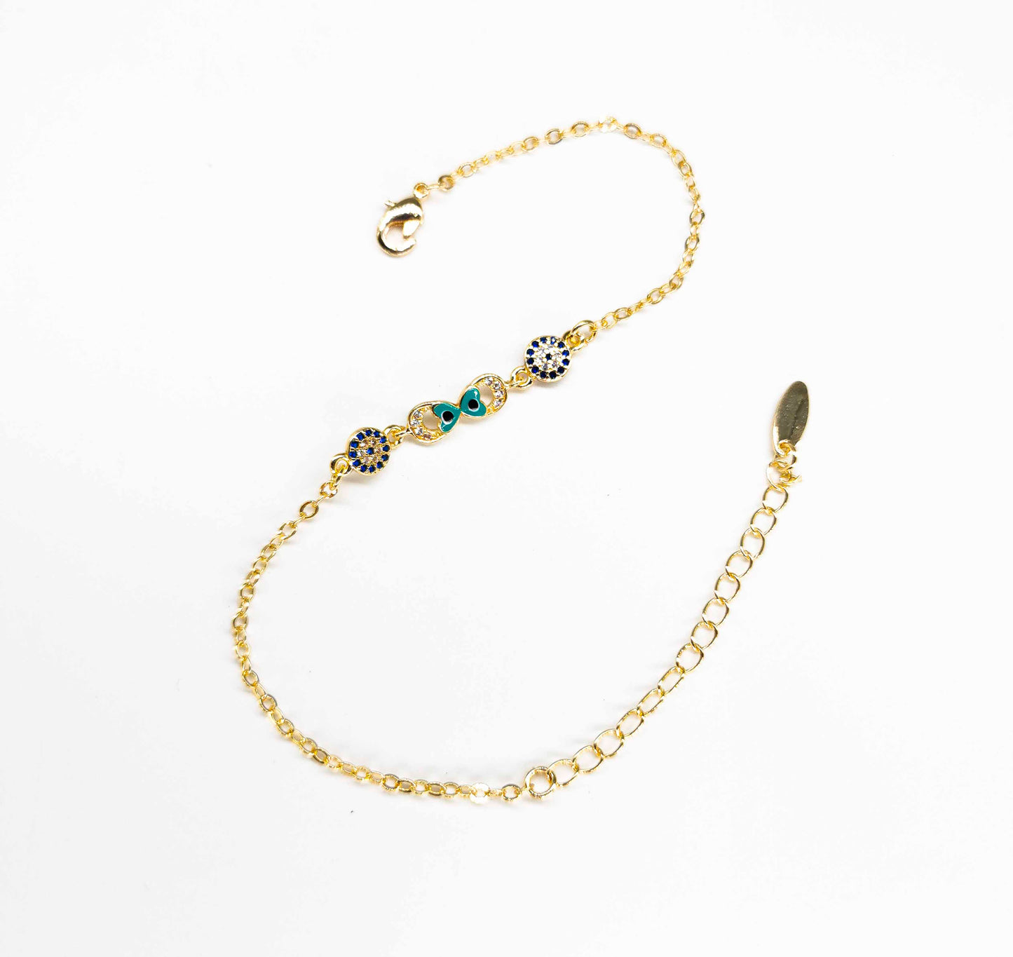 Pulsera Cadena 2 Círculos Cristal | Varios Colores