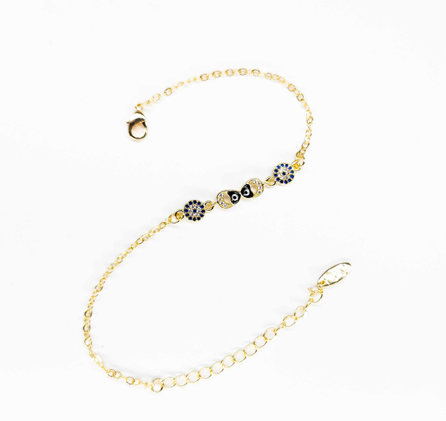 Pulsera Cadena 2 Círculos Cristal | Varios Colores