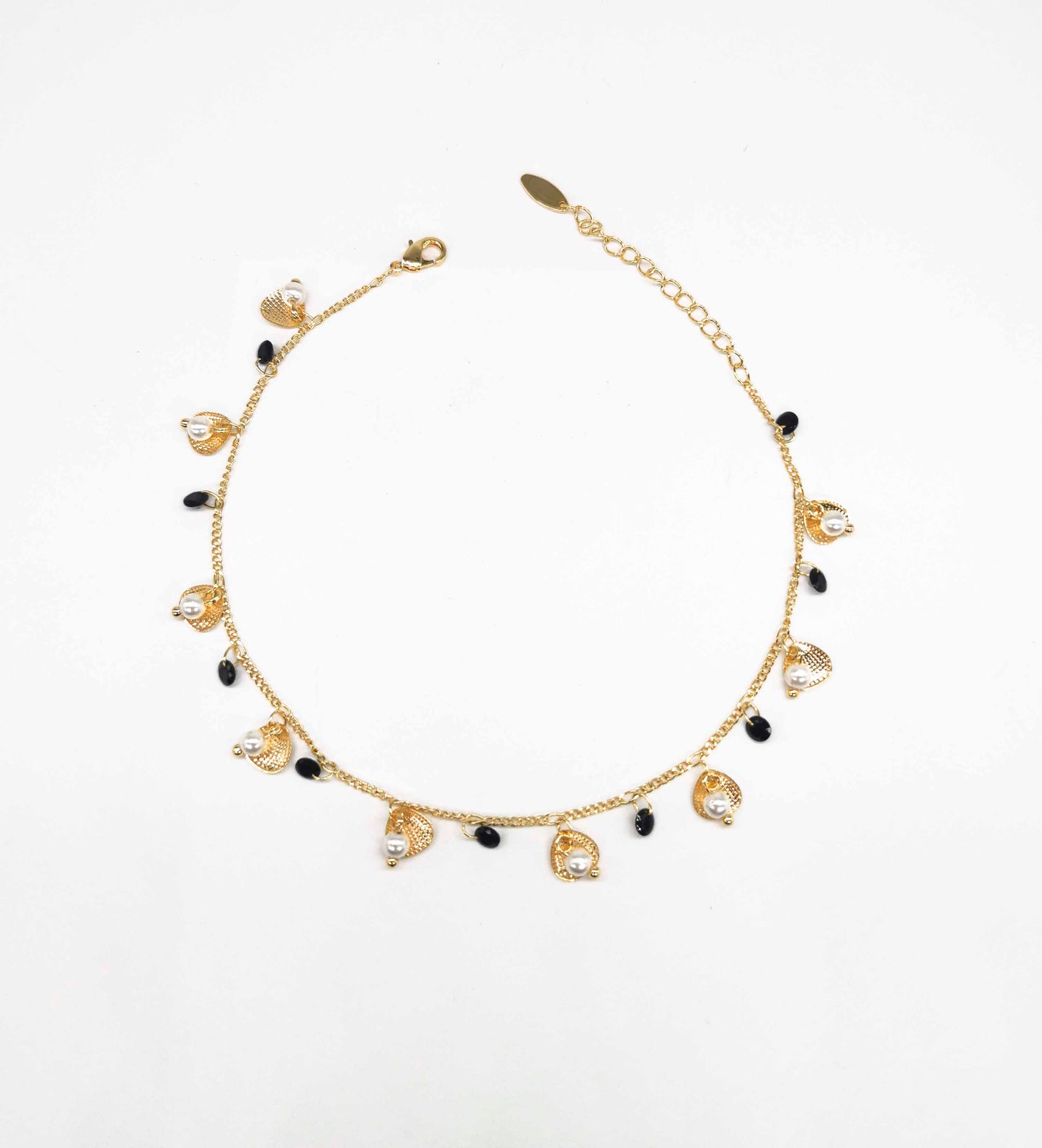 Tobillera Cadena Con Dije Conchita Y Cristal | Varios Colores