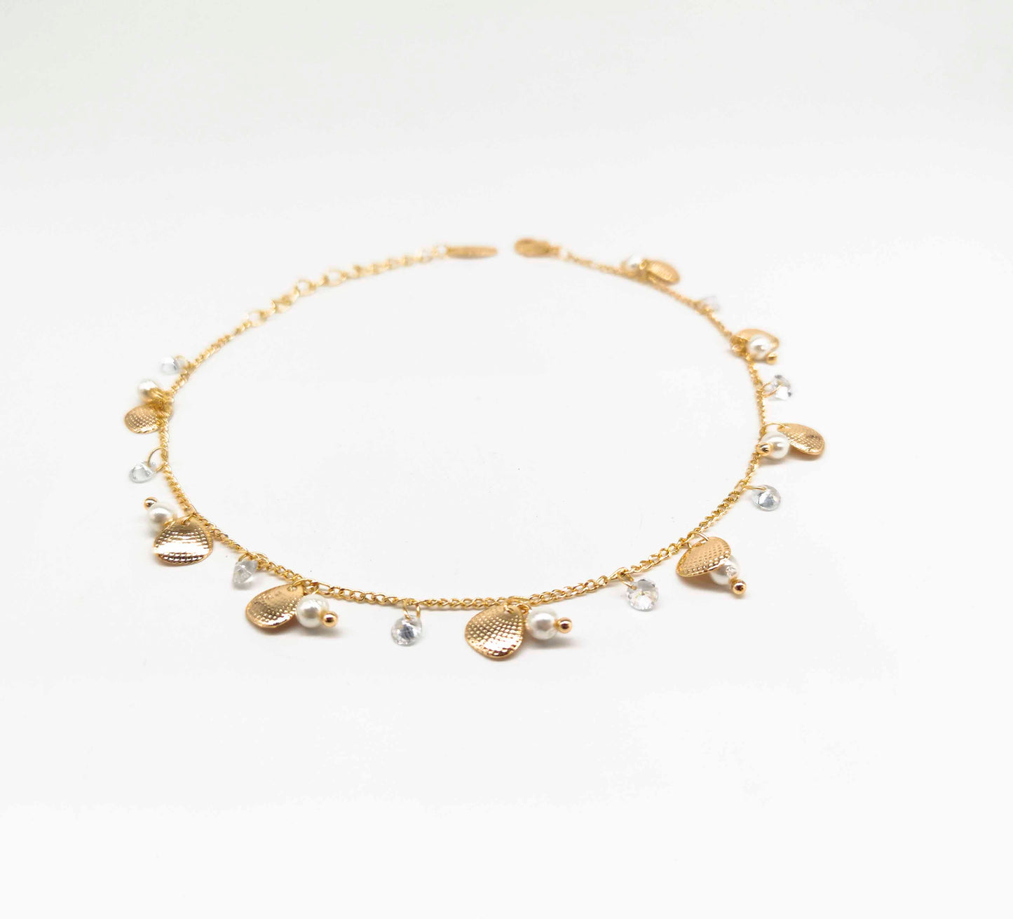 Tobillera Cadena Con Dije Conchita Y Cristal | Varios Colores