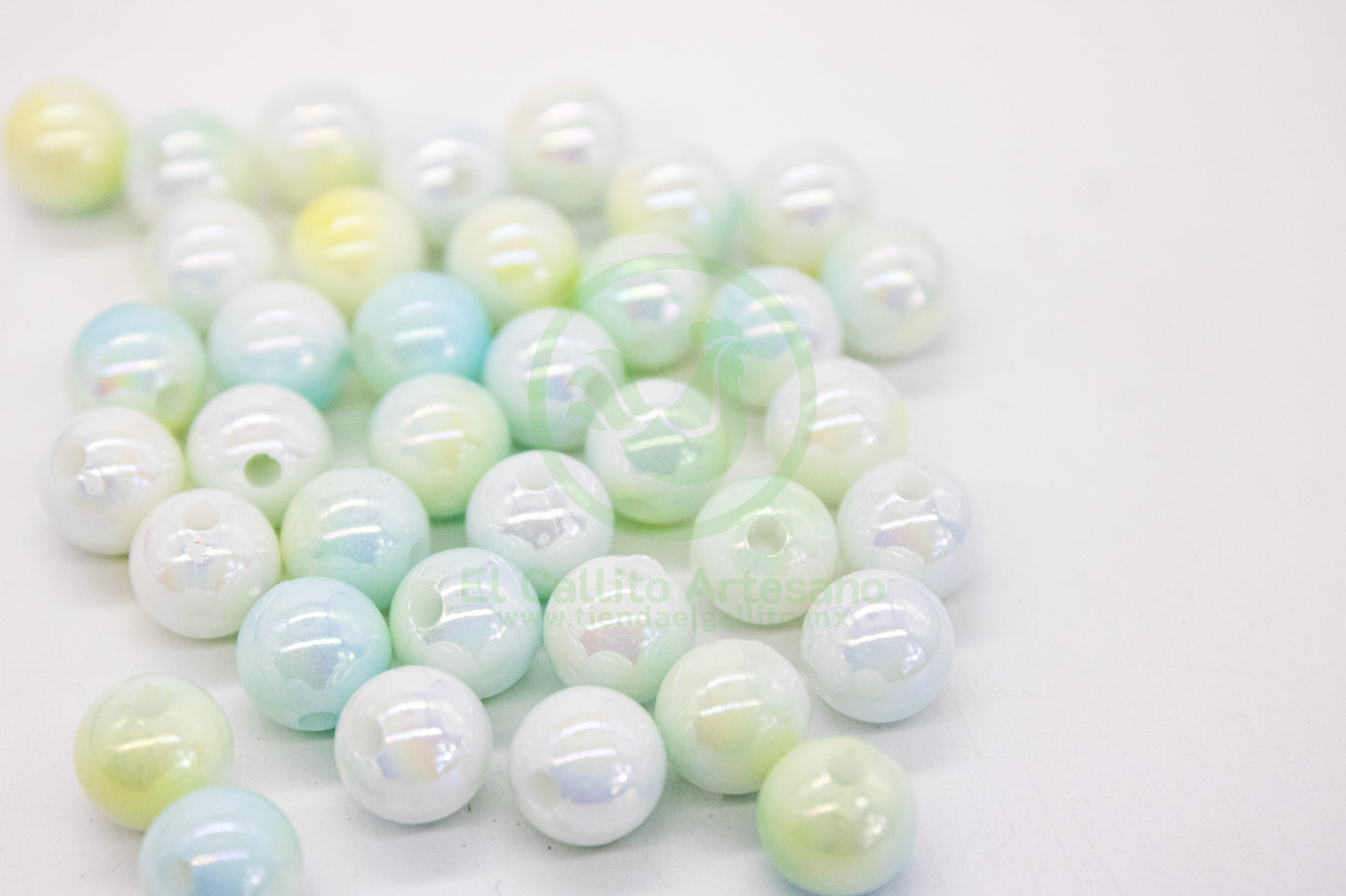 Acr #195G Bola 8mm | Degradado Verde Claro