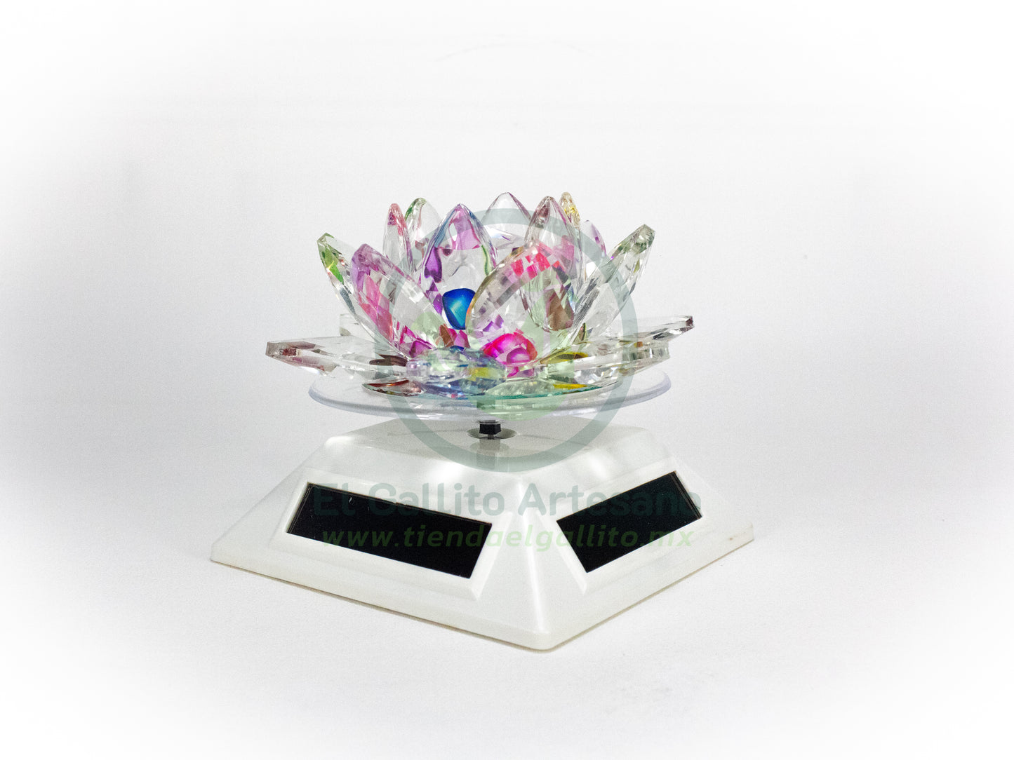 Adorno Cristal 25-1 #8 | Flor de Loto Base Arcoiris