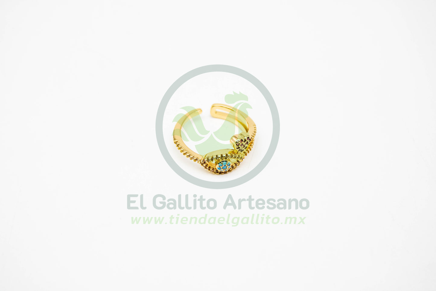 Anillo VIVI 50 | Ojito Corazón Cristales Multi