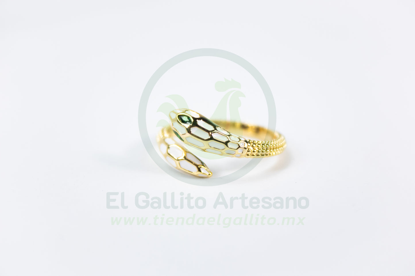 Anillo Vivi Hym-32 | Serpiente Escamas Blancas
