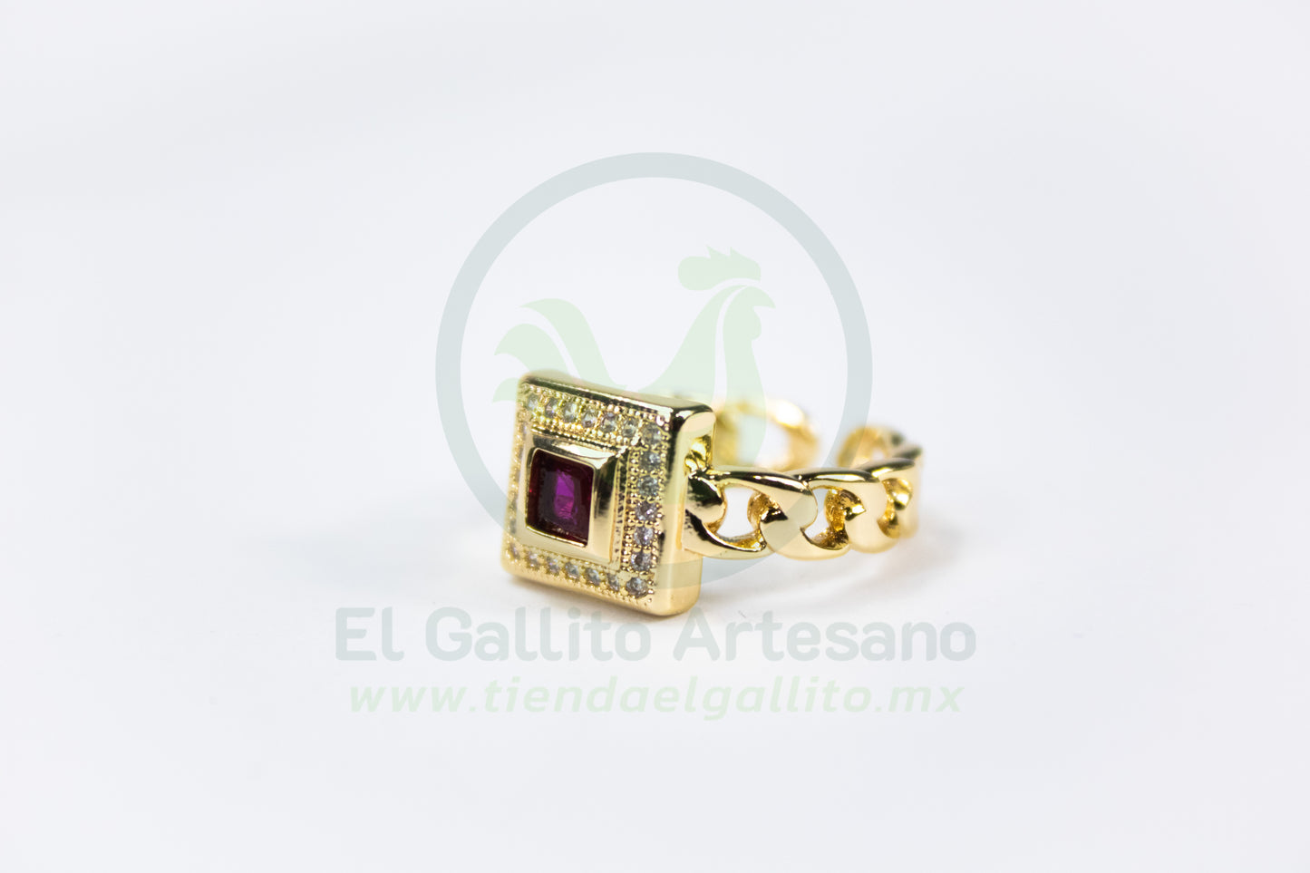 Anillo Vivi Ym-36 | Cadena Cuadro C/ Gema