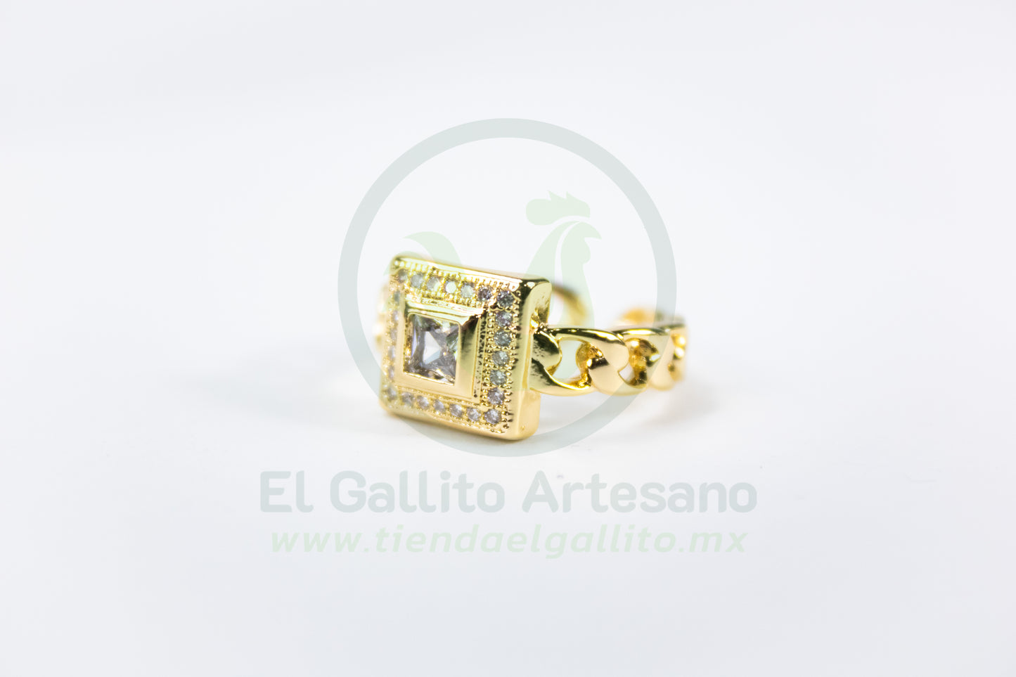 Anillo Vivi Ym-38 | Cadena Cuadro c/ Gema