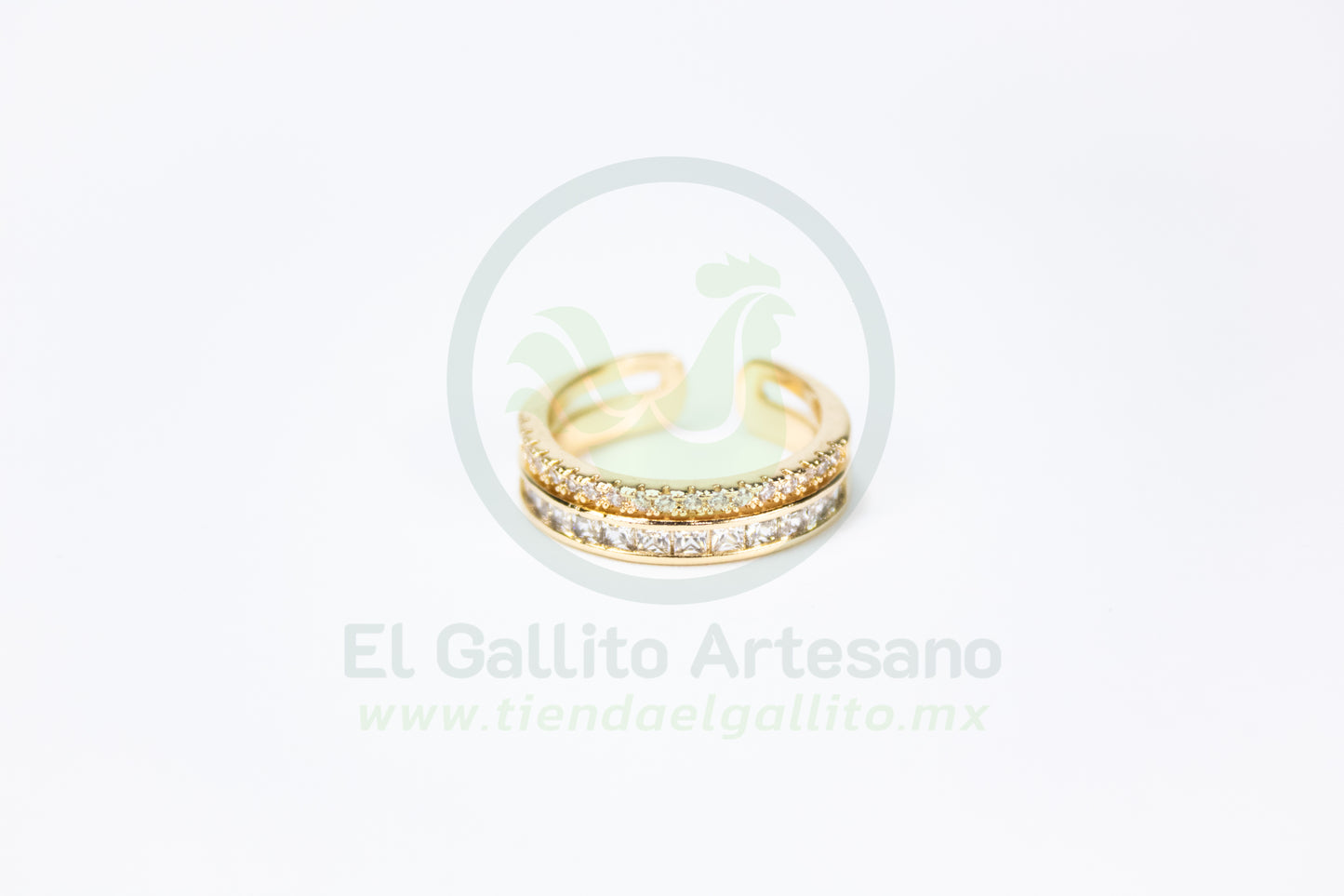 Anillo Vivi Zm-72 | Doble Linea Cristal Tamaños