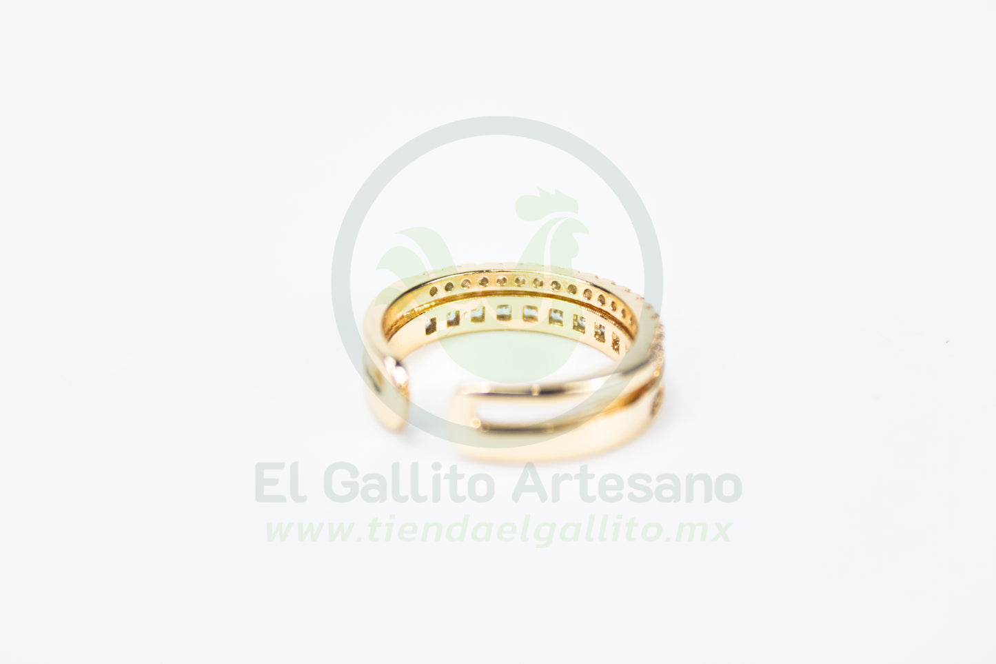 Anillo Vivi Zm-72 | Doble Linea Cristal Tamaños