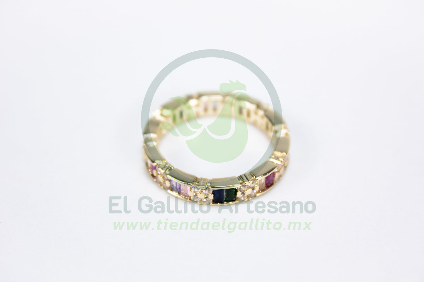 Anillo Vivi Zm-75 | Barras Cristales Multicolor