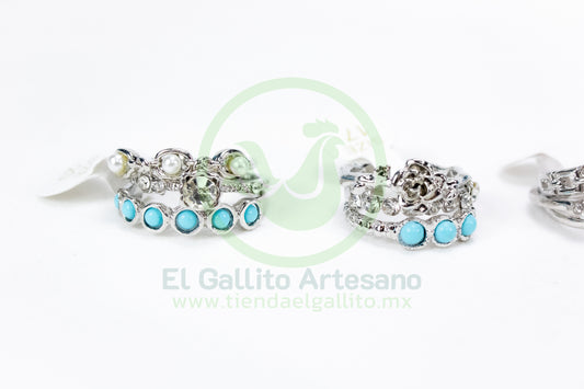 Anillo Acero MD4 | Turquesa Princesa Plateado