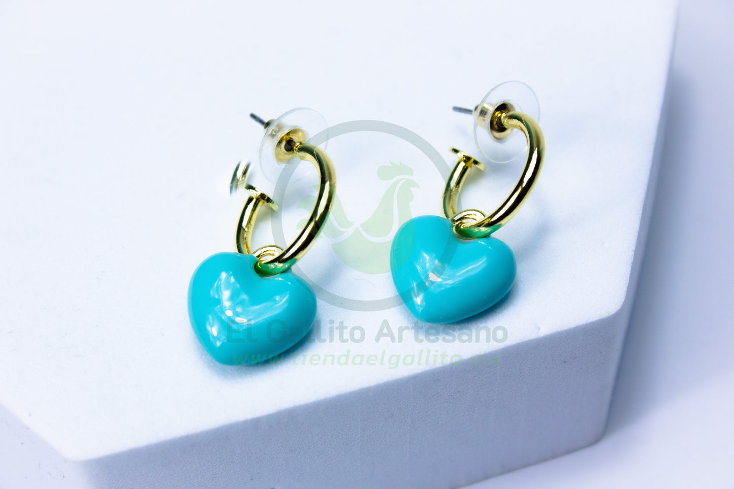 Arete 24-4 MD102-107 | Corazón Huggie Colgante Colores