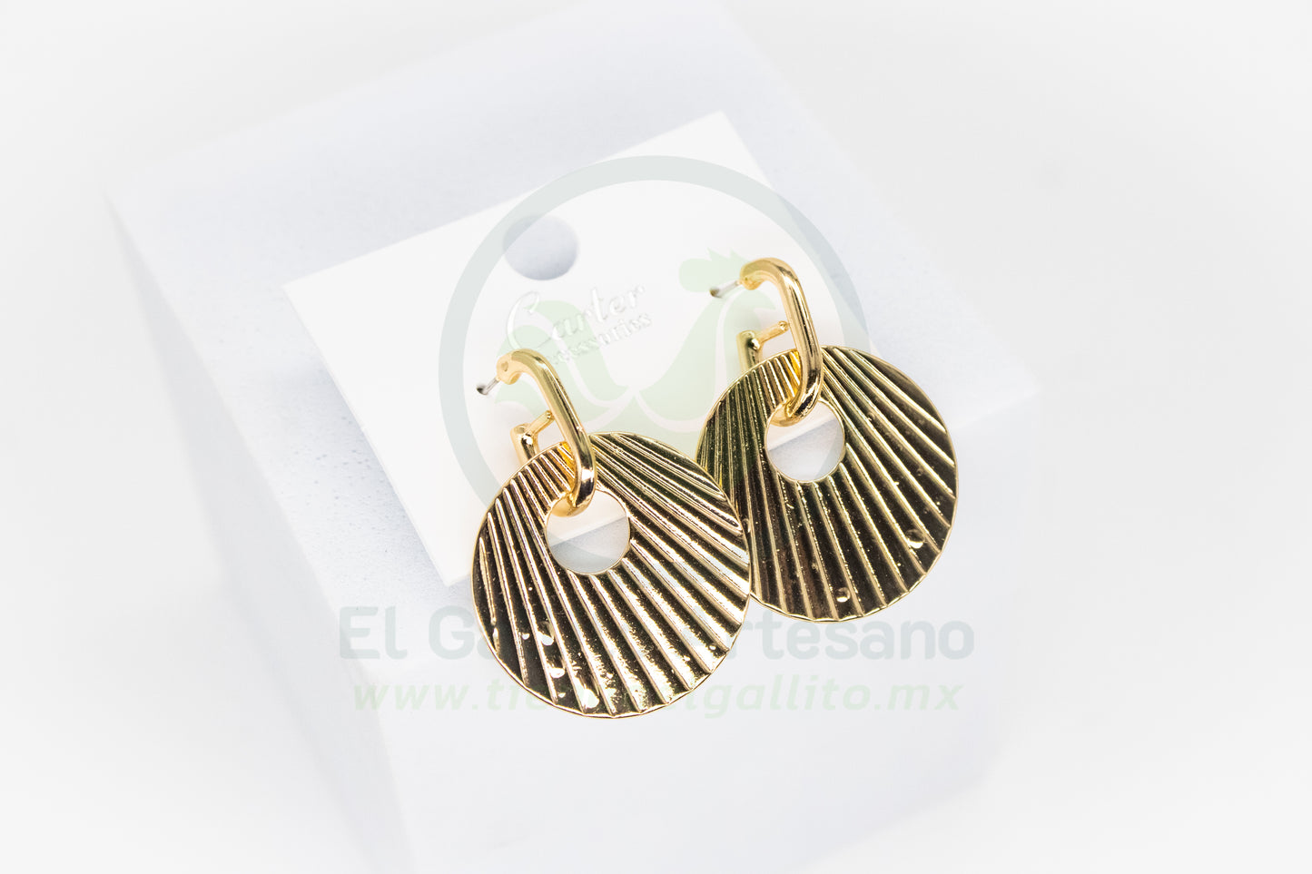 Arete Gold MD22 | Círculo Rayas