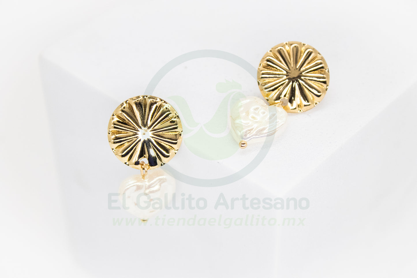 Arete Gold MD27 | Corazón Perla Cultivada