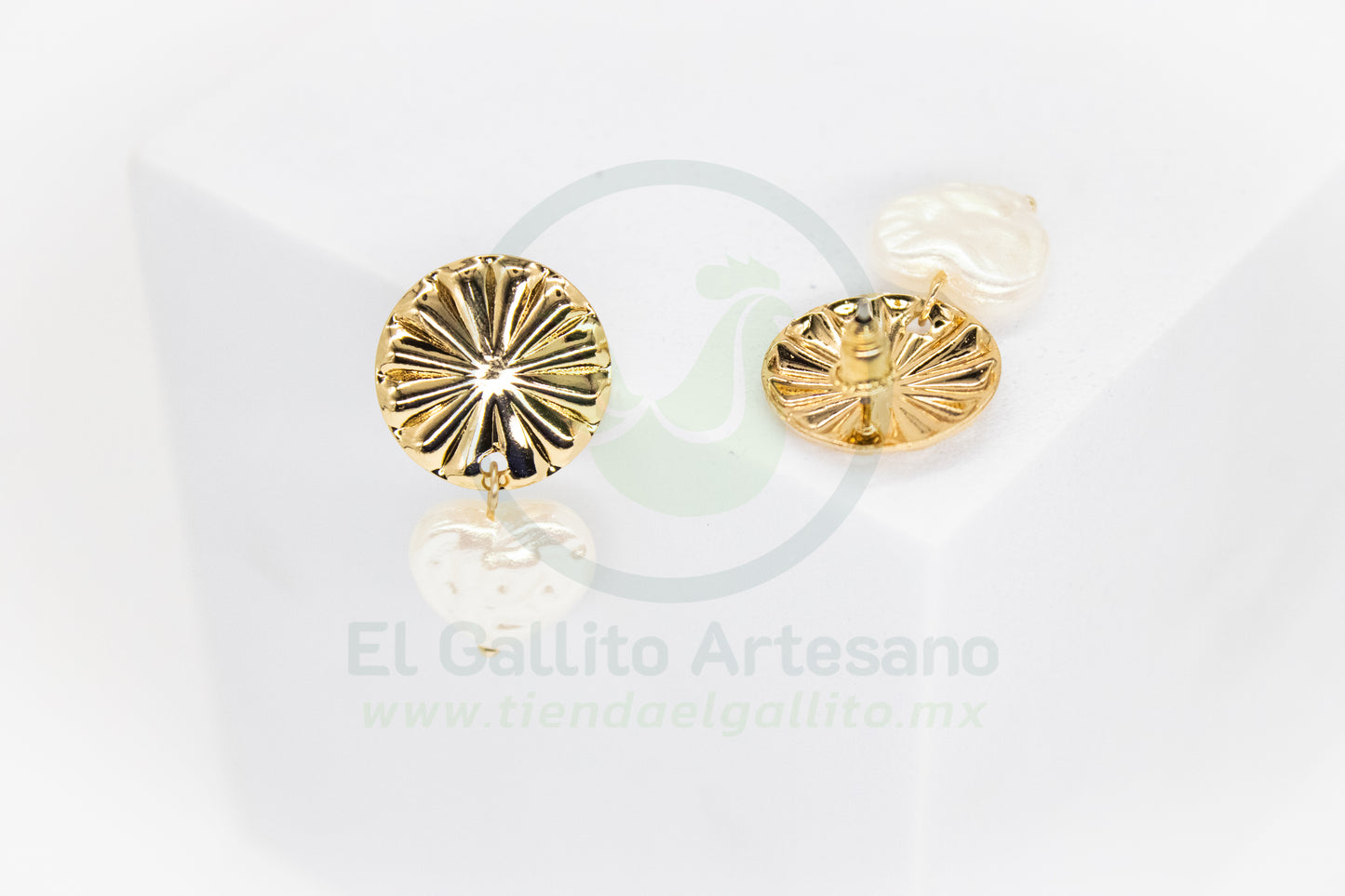 Arete Gold MD27 | Corazón Perla Cultivada