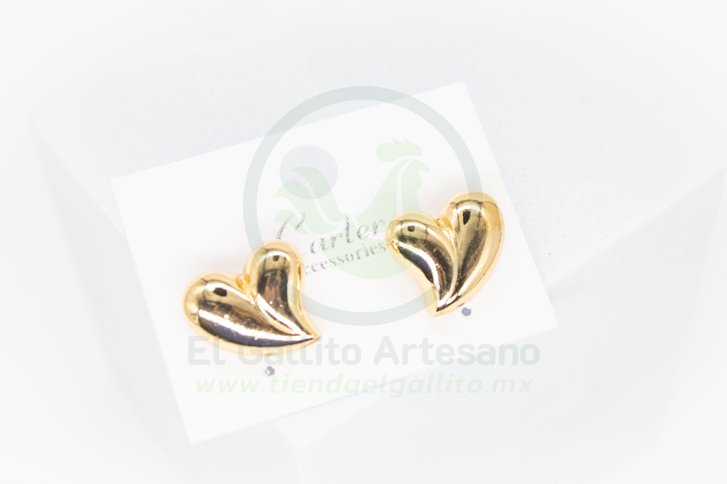 Arete Gold MD28 Gold | Corazón Abombado