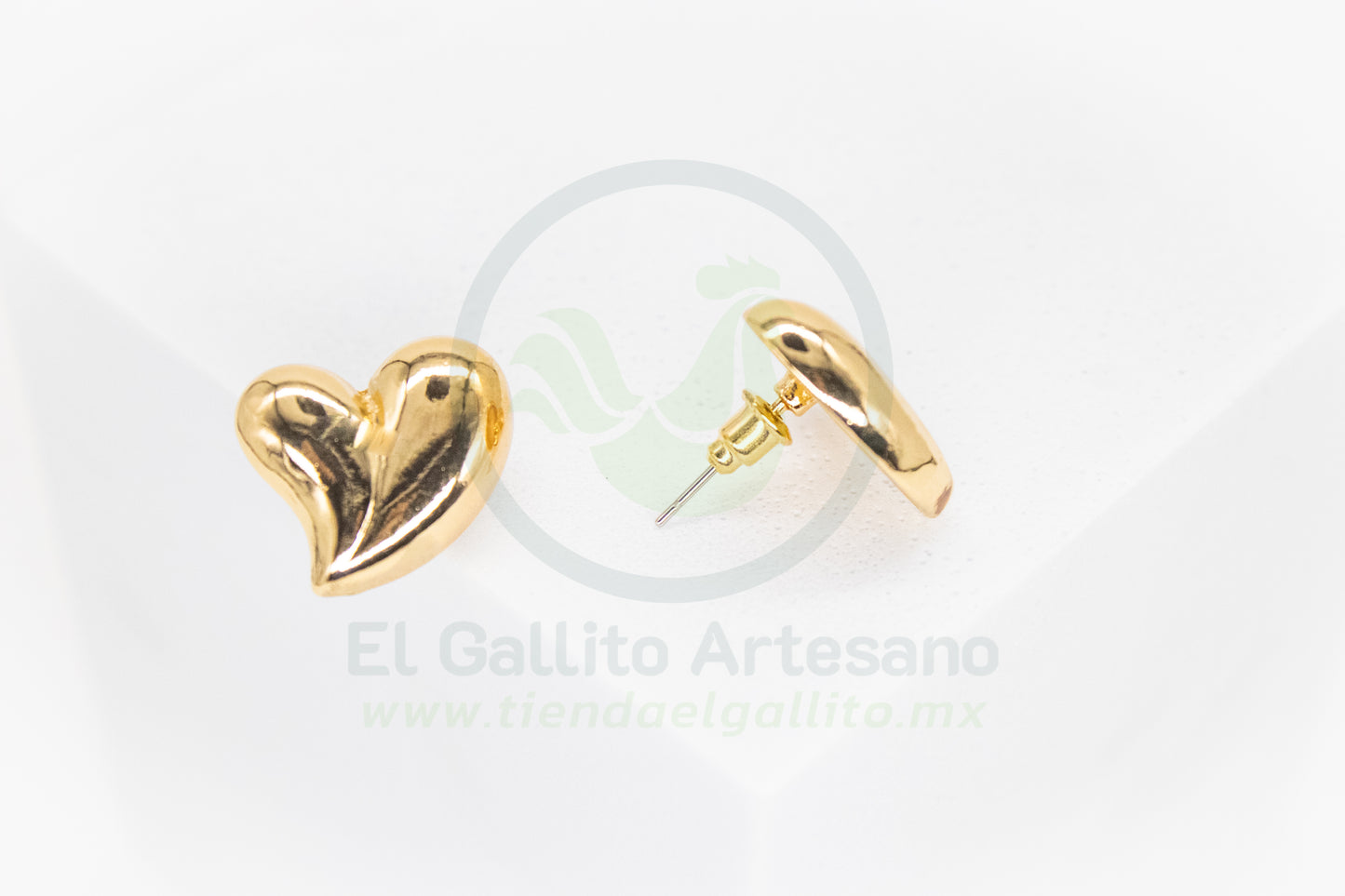 Arete Gold MD28 Gold | Corazón Abombado