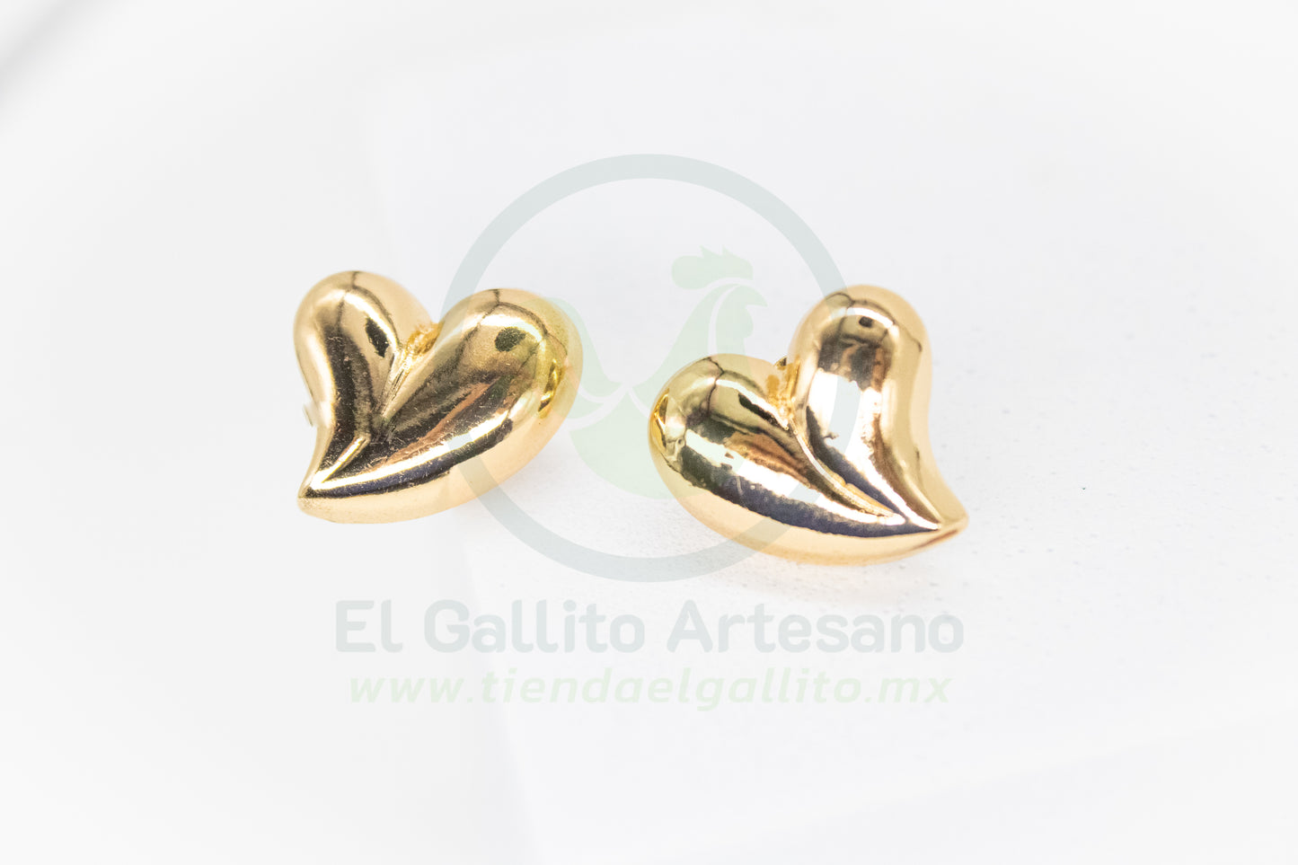 Arete Gold MD28 Gold | Corazón Abombado