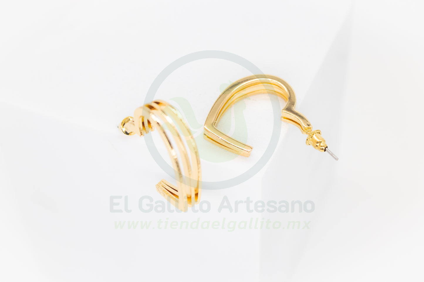 Arete Gold MD30 | Aro en Corazón Lineas