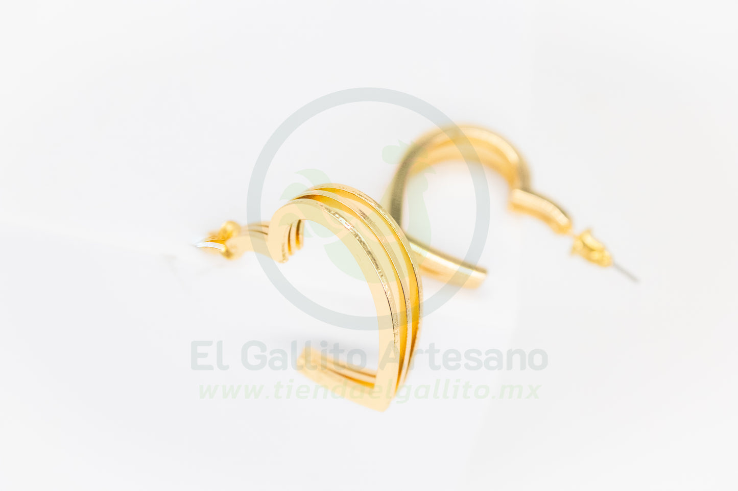 Arete Gold MD30 | Aro en Corazón Lineas
