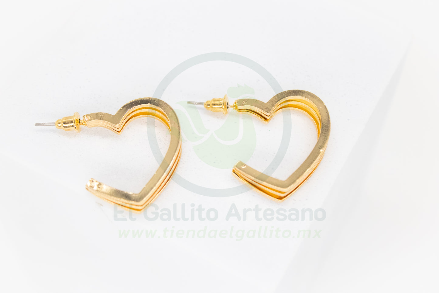 Arete Gold MD30 | Aro en Corazón Lineas