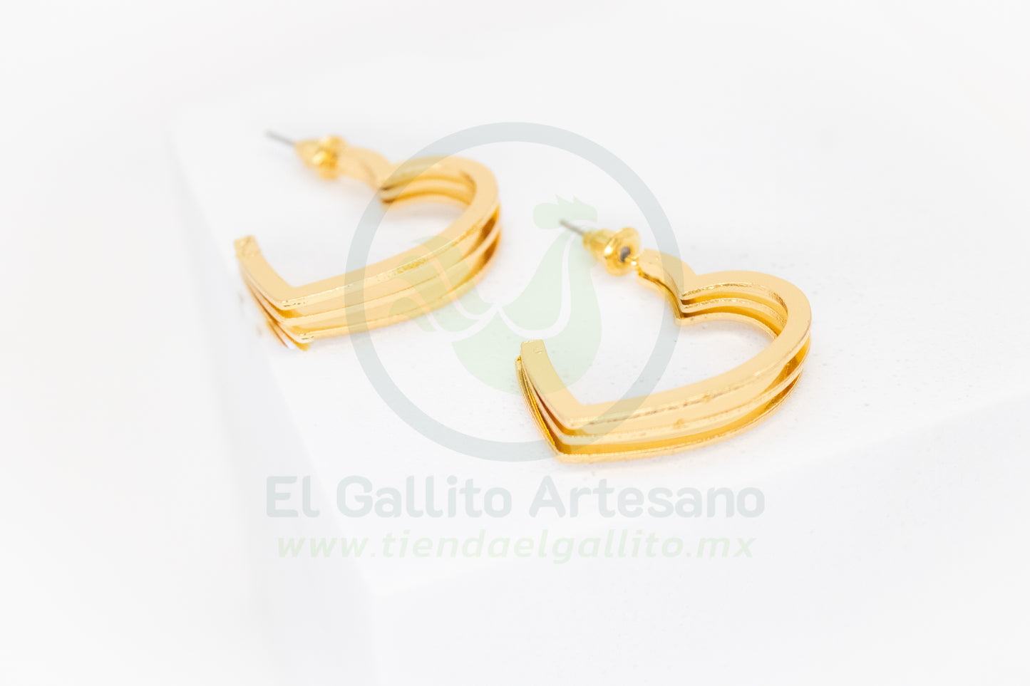 Arete Gold MD30 | Aro en Corazón Lineas