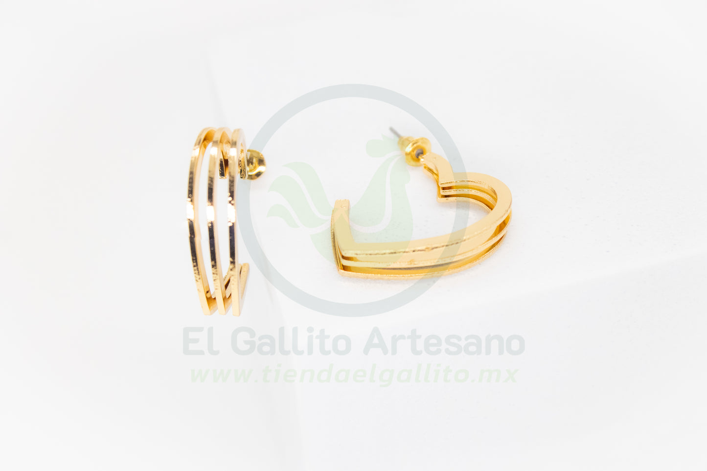 Arete Gold MD30 | Aro en Corazón Lineas