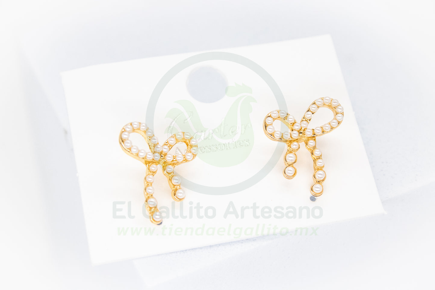 Arete Gold MD31 | Moño con Perlas