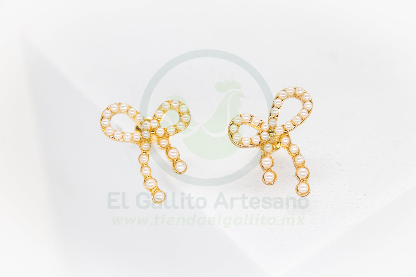 Arete Gold MD31 | Moño con Perlas
