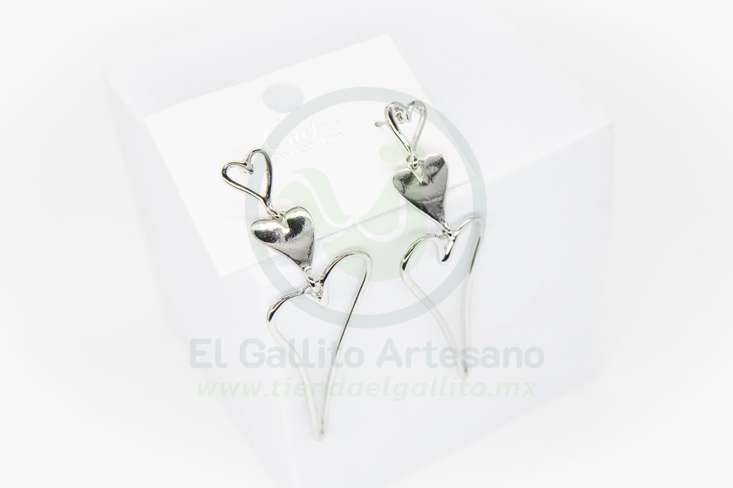 Arete Gold MD35 Silver | Corazones Largo