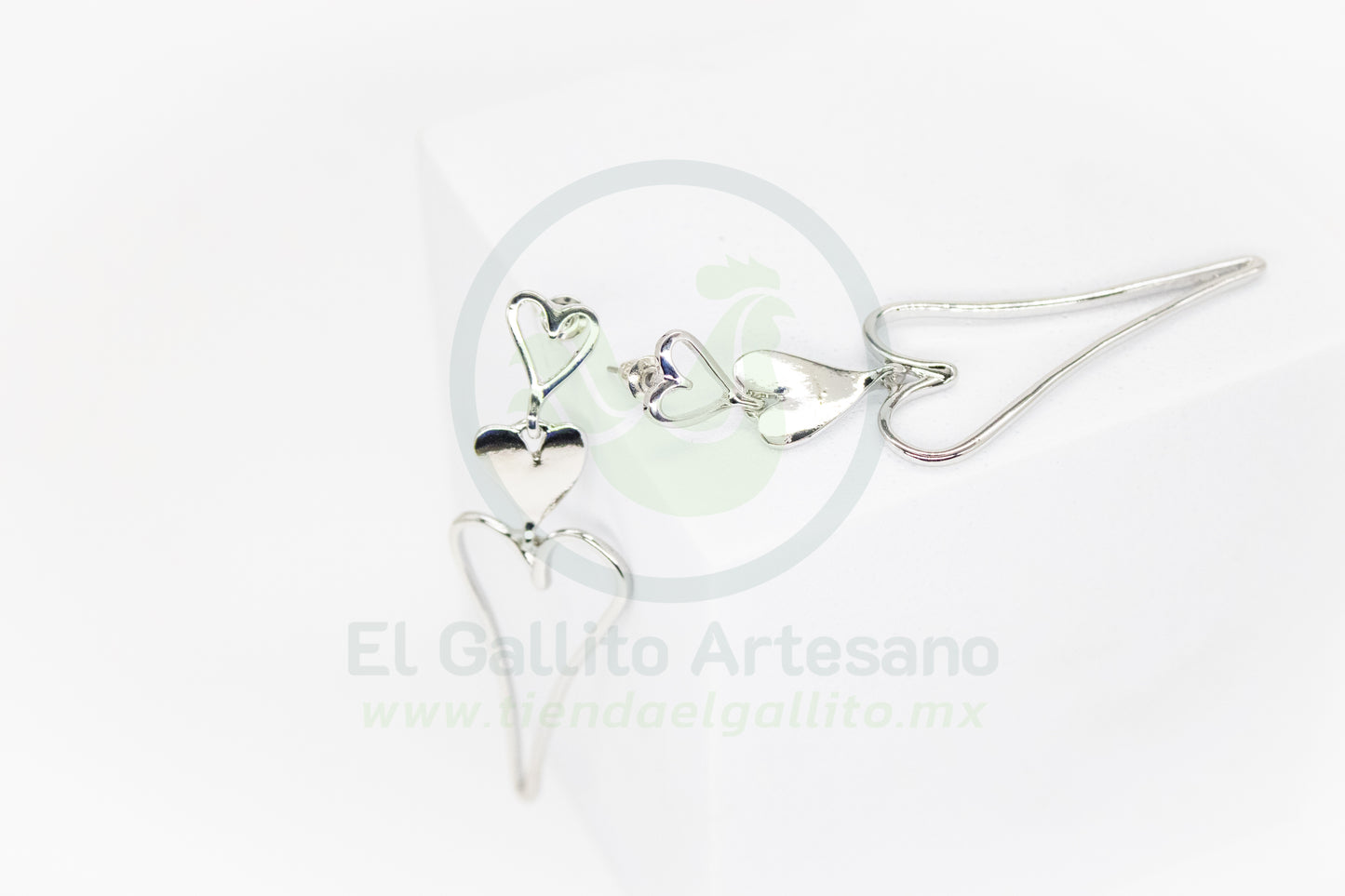 Arete Gold MD35 Silver | Corazones Largo