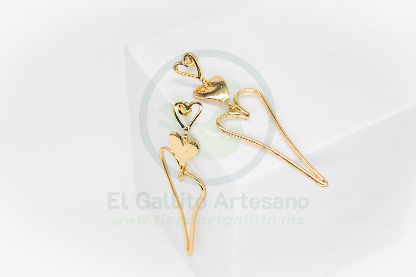 Arete Gold MD35 Gold | Corazones Largo