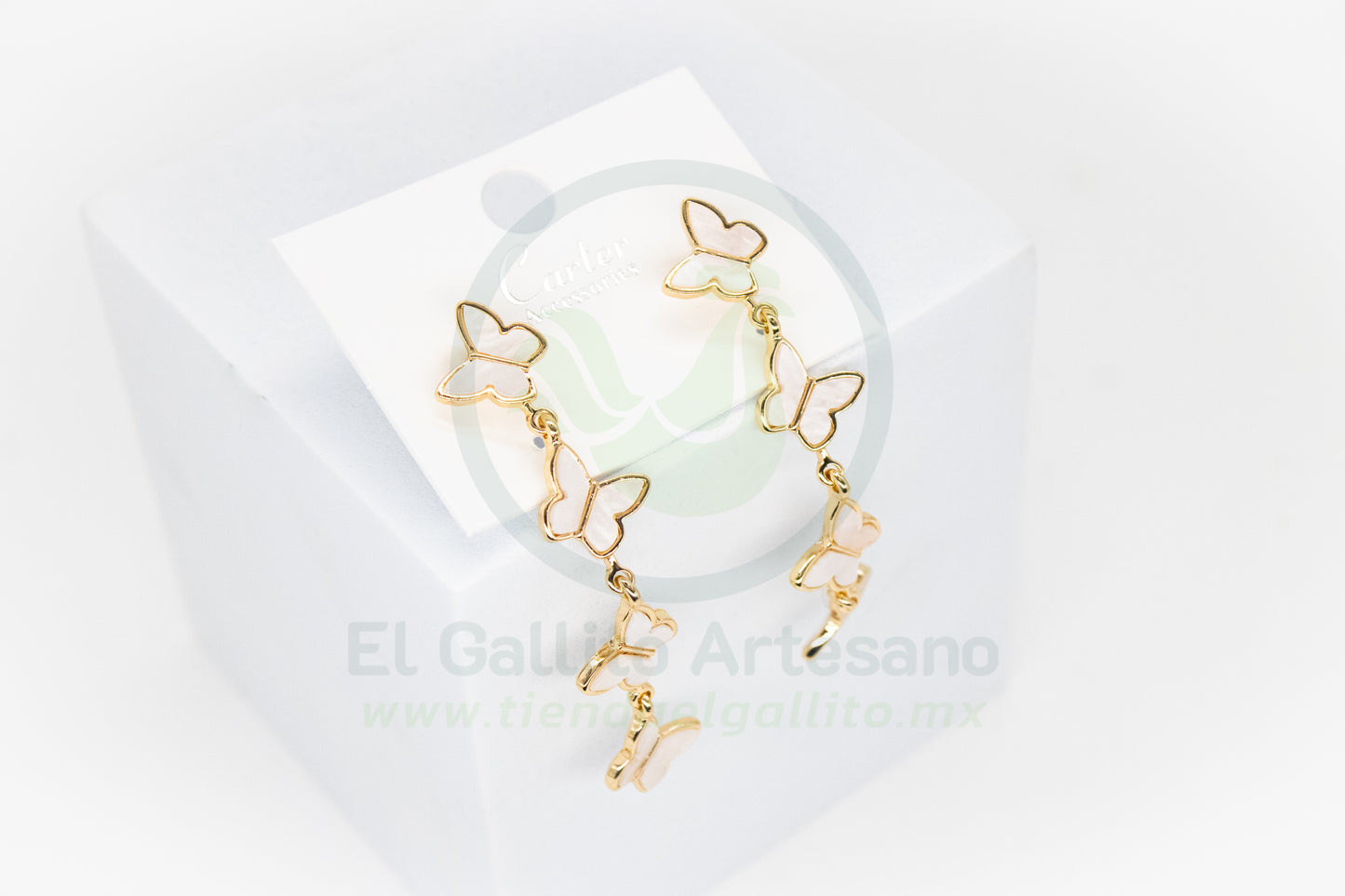Arete Gold MD36 | Mariposas Blancas