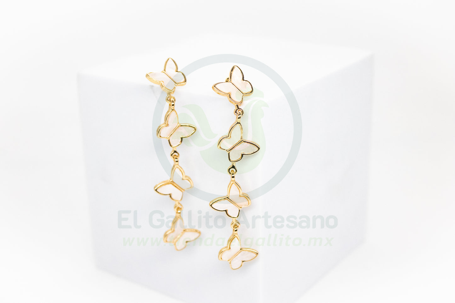 Arete Gold MD36 | Mariposas Blancas