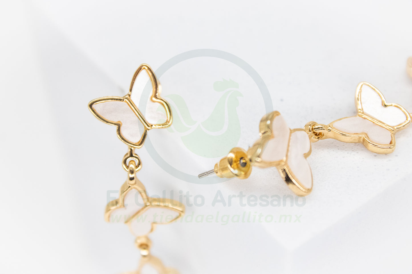 Arete Gold MD36 | Mariposas Blancas