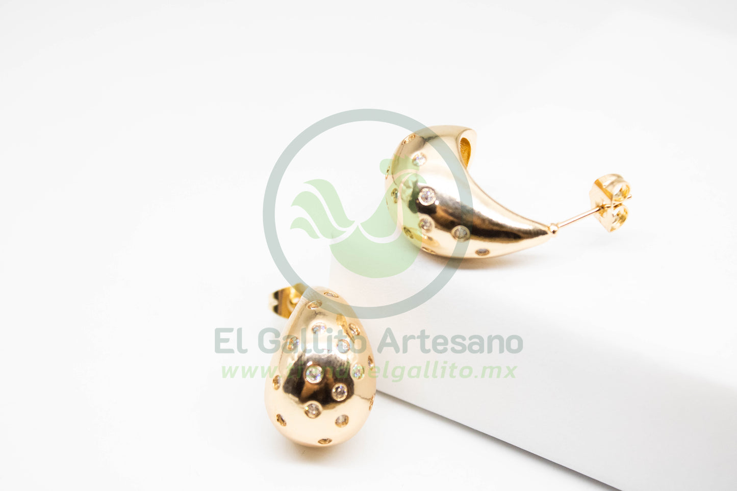 Arete VIVI 50 Dorado | Gota Cristales