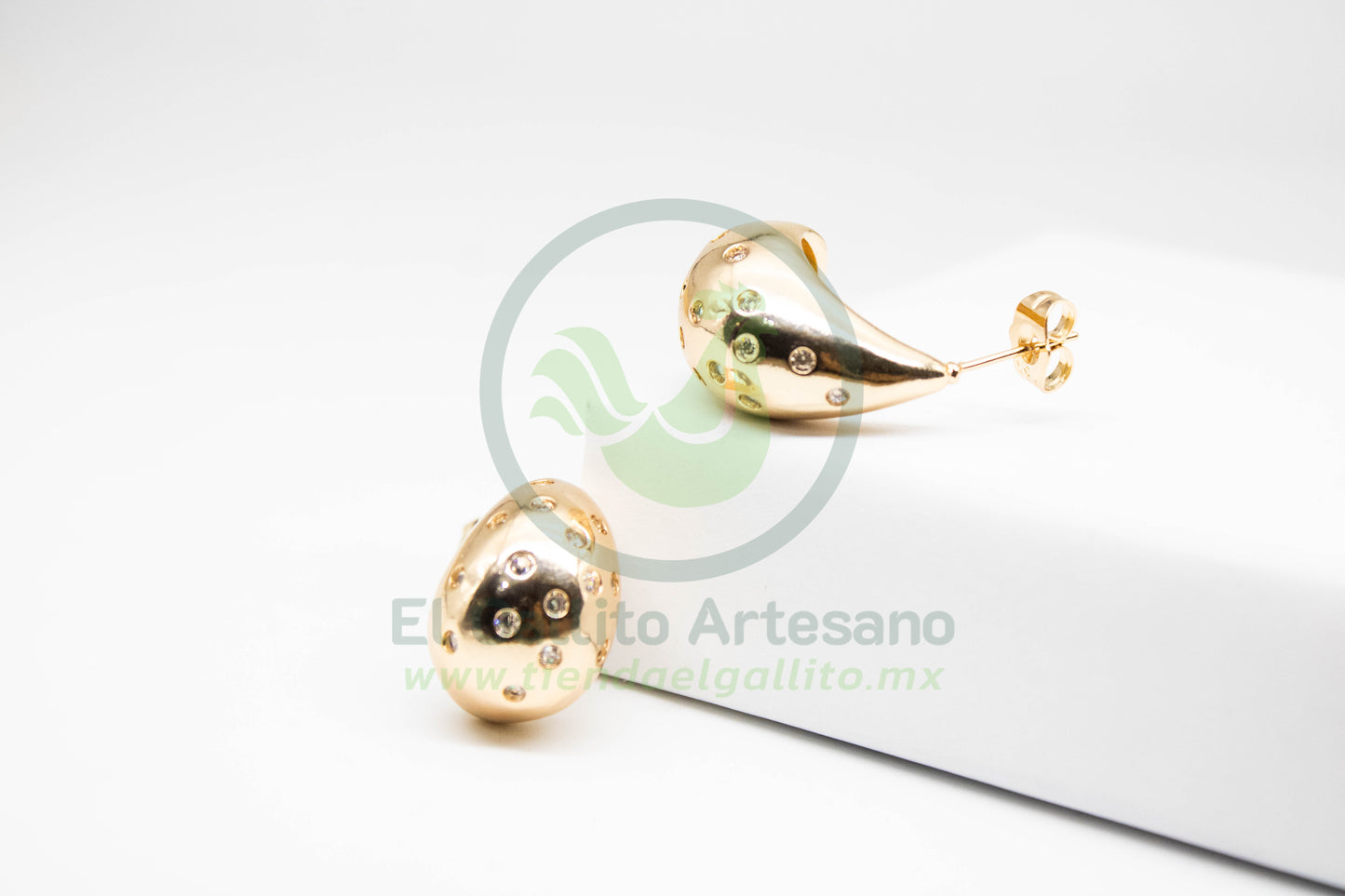 Arete VIVI 50 Dorado | Gota Cristales