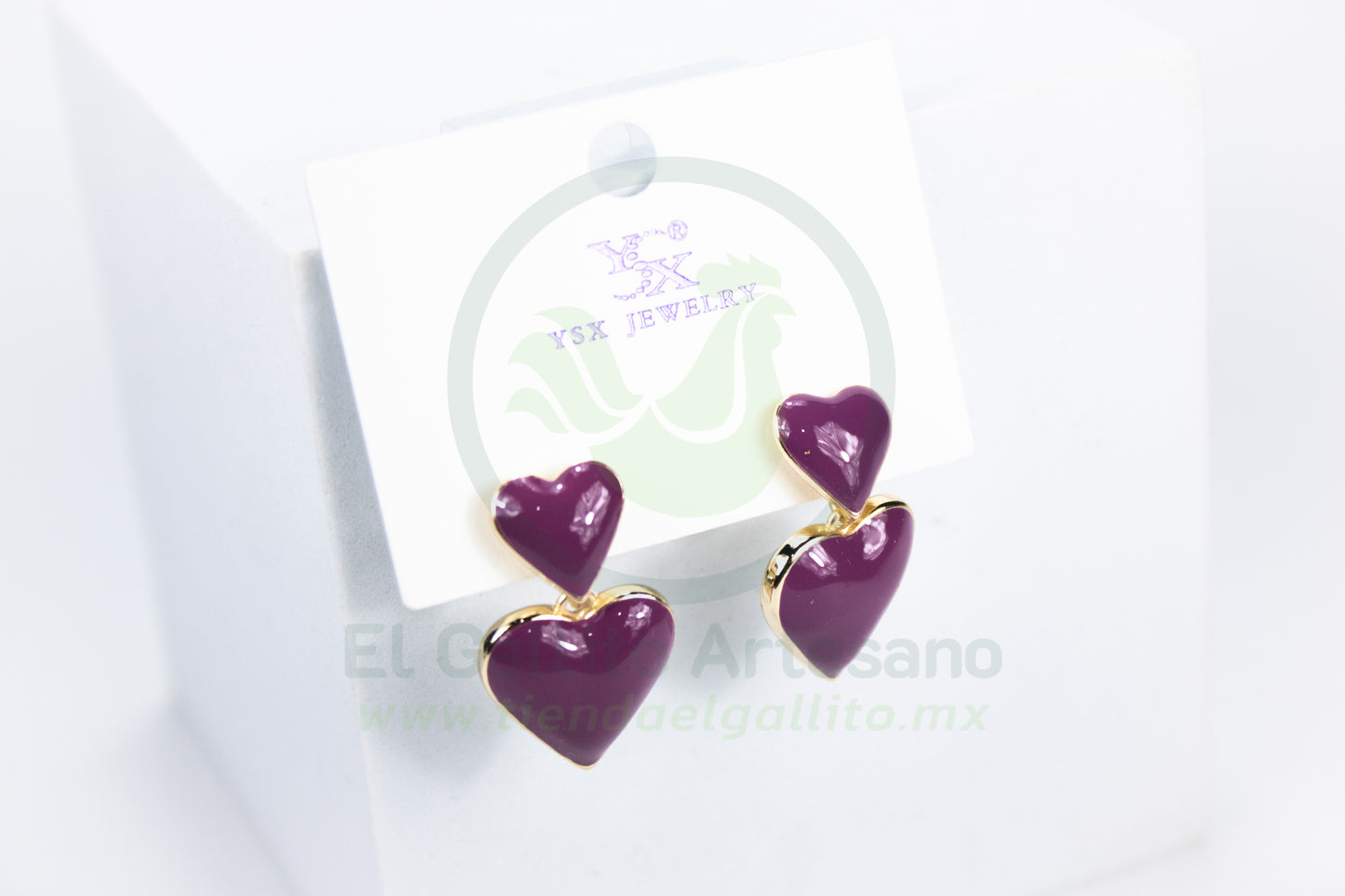 Arete Vivi Dw-10 | Doble Corazón Fiusha