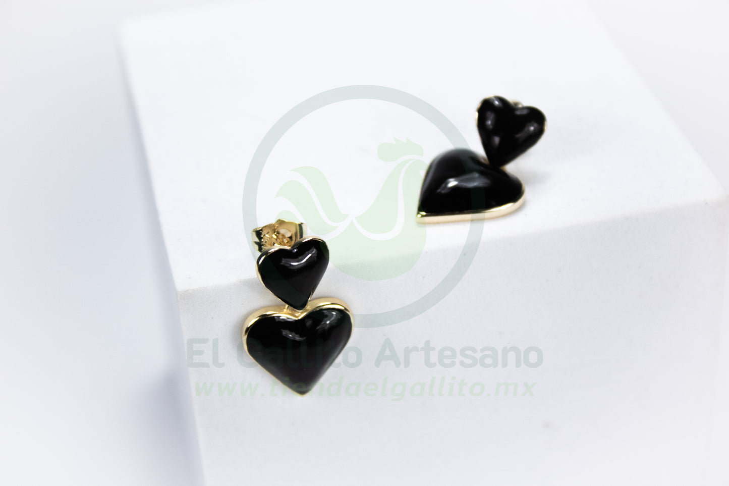 Arete Vivi Dw-11 | Corazón Doble Negro