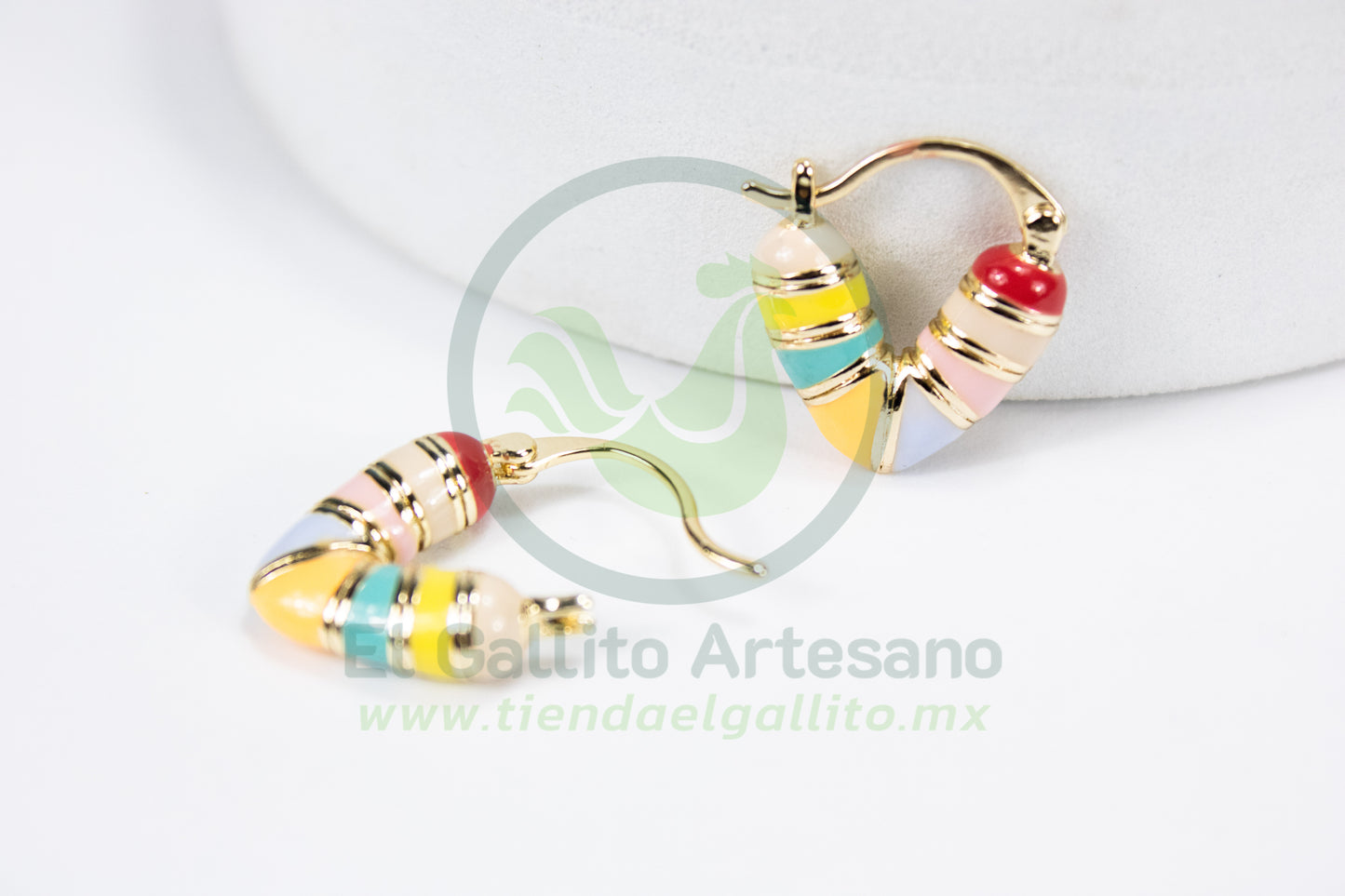 Arete Vivi Dw-12 | Corazón Multicolor Pastel