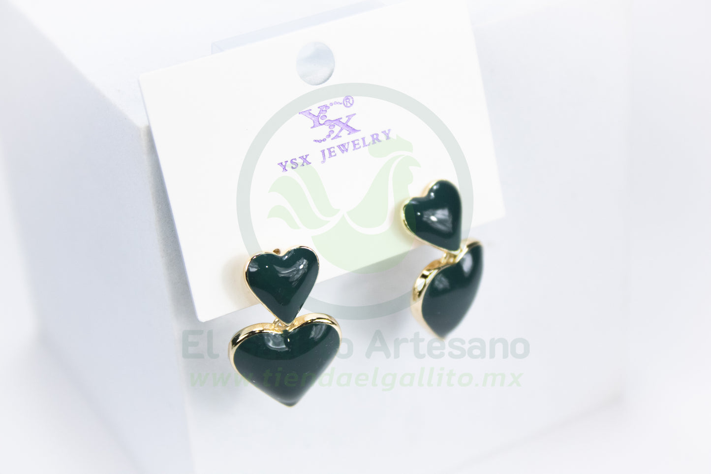 Arete Vivi Dw-8 | Corazón Doble Jade