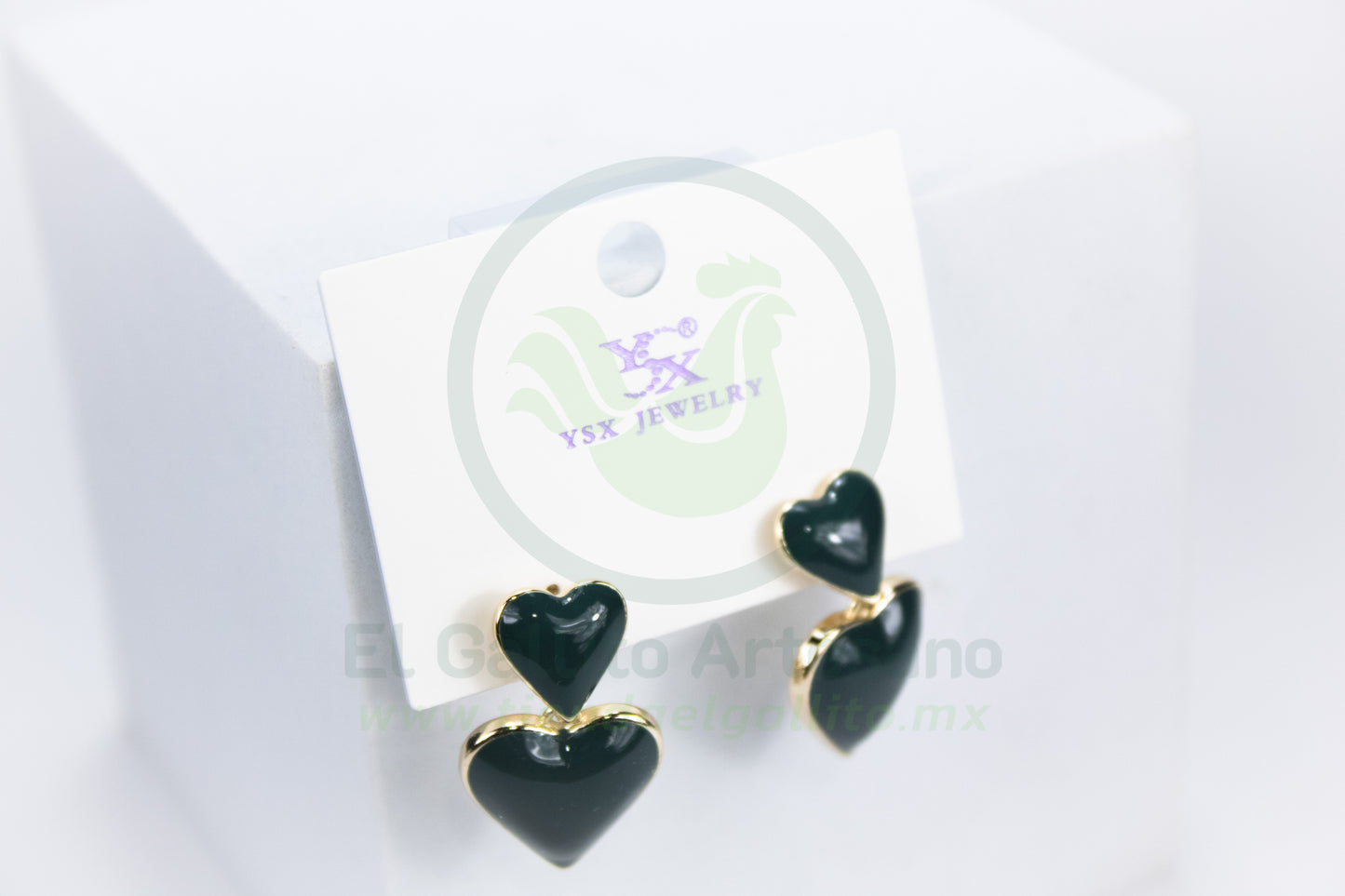 Arete Vivi Dw-8 | Corazón Doble Jade