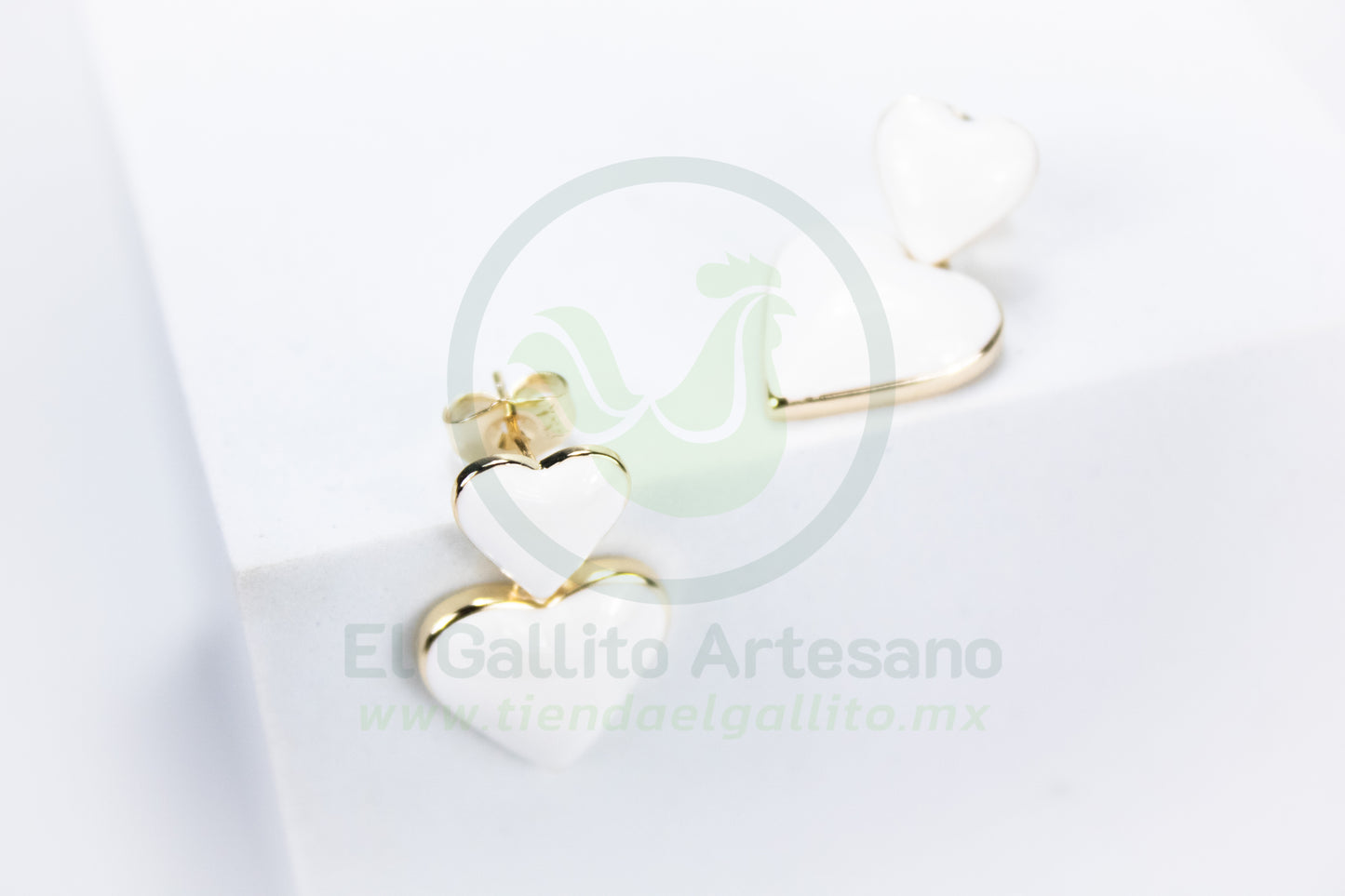 Arete Vivi Dw-9 | Doble Corazón Blanco