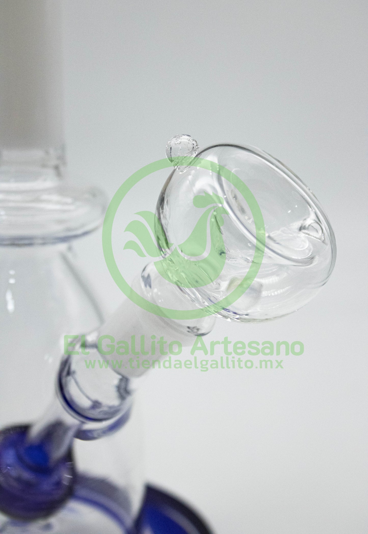 Pipa CA346 | Blanco, Cristal, Anillo Base Azul