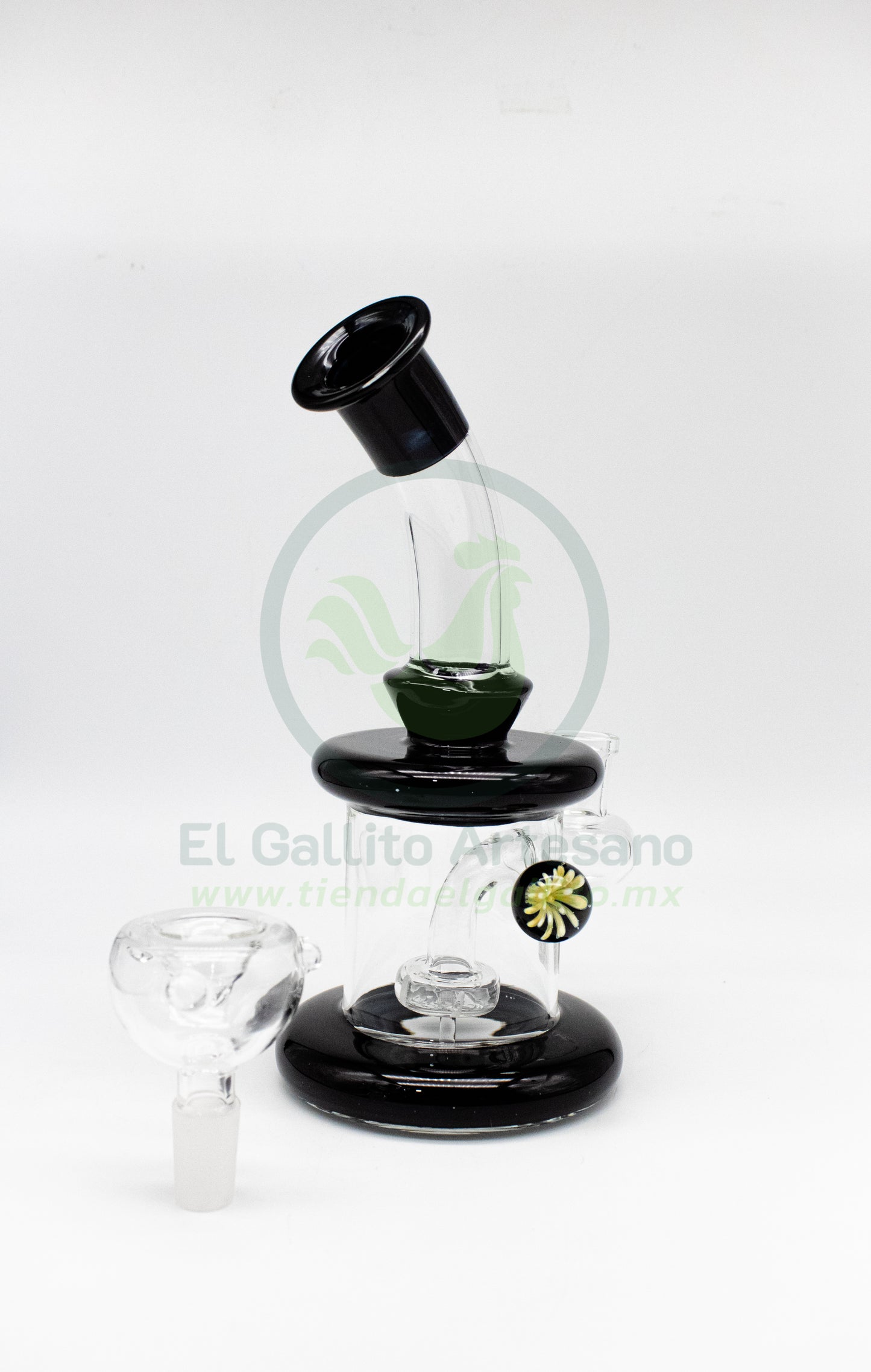 Bong CA348 | Negro Trans con Flor