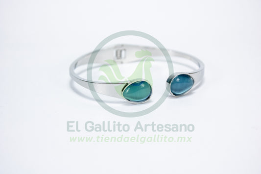 Brazalete 24-4 MD04 Plateado Azul