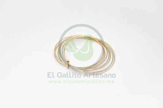 Brazalete 7 Aros 60Mm (4 Dorado- 3 Plateado)