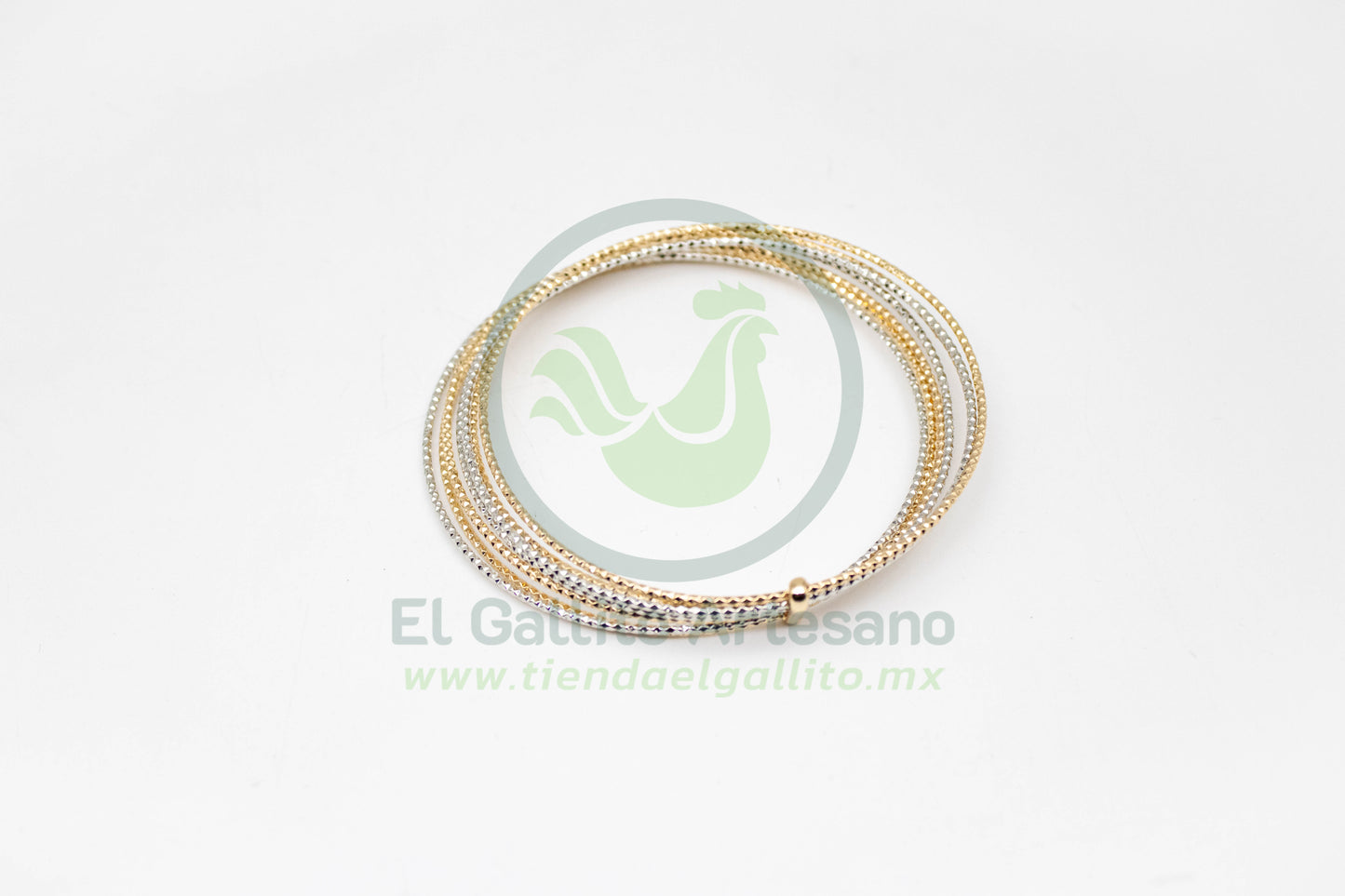 Brazalete 7 Aros 62Mm (4 Dorado-3 Plateado)