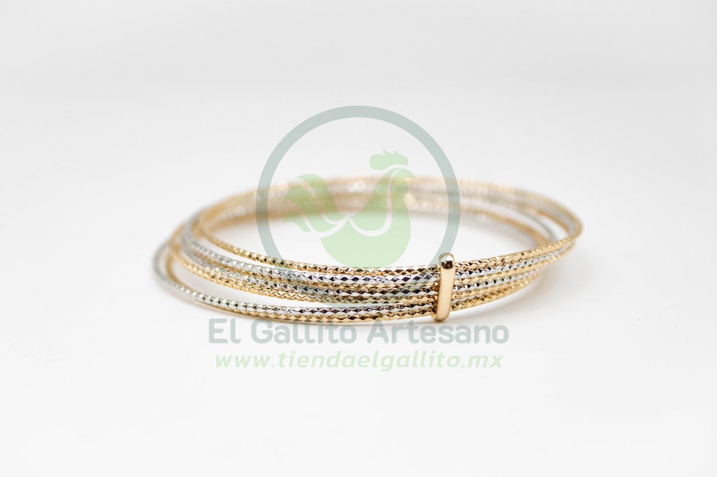 Brazalete 7 Aros 62Mm (4 Dorado-3 Plateado)