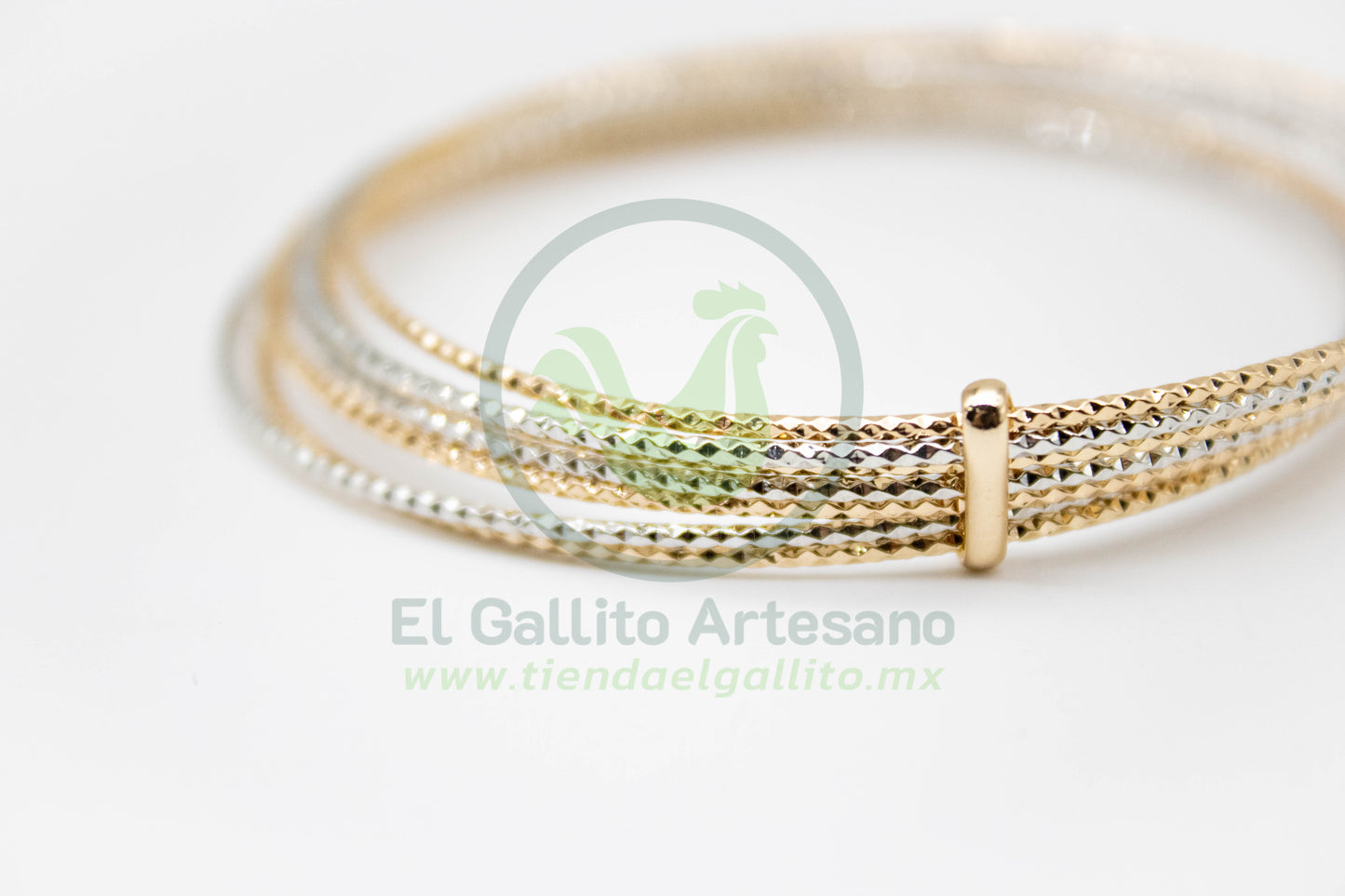 Brazalete 7 Aros 62Mm (4 Dorado-3 Plateado)